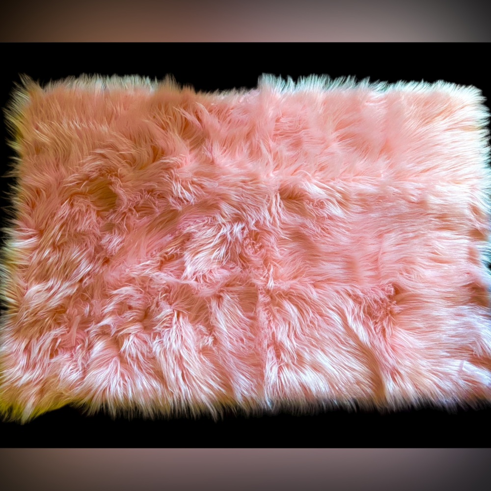 Two Shabby Chic Faux Sheepskin Rugs